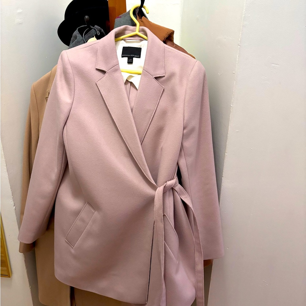 Banana Republic. Gorgeous cool pink wool coat.